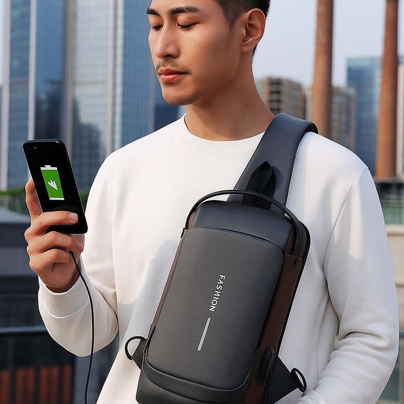 Anti Theft Sling Bag with USB Port