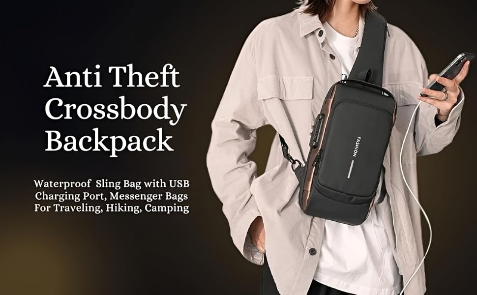 Anti Theft Sling Bag with USB Port