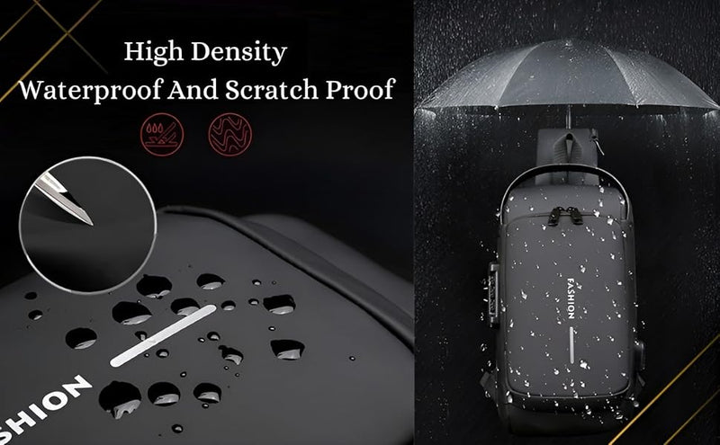 Anti Theft Sling Bag with USB Port