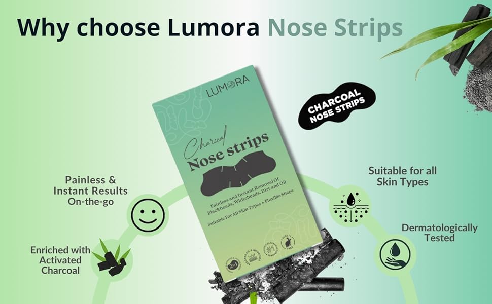 Lumora™ Charcoal Nose Strips – Instant Blackhead & Whitehead Remover (Unisex)