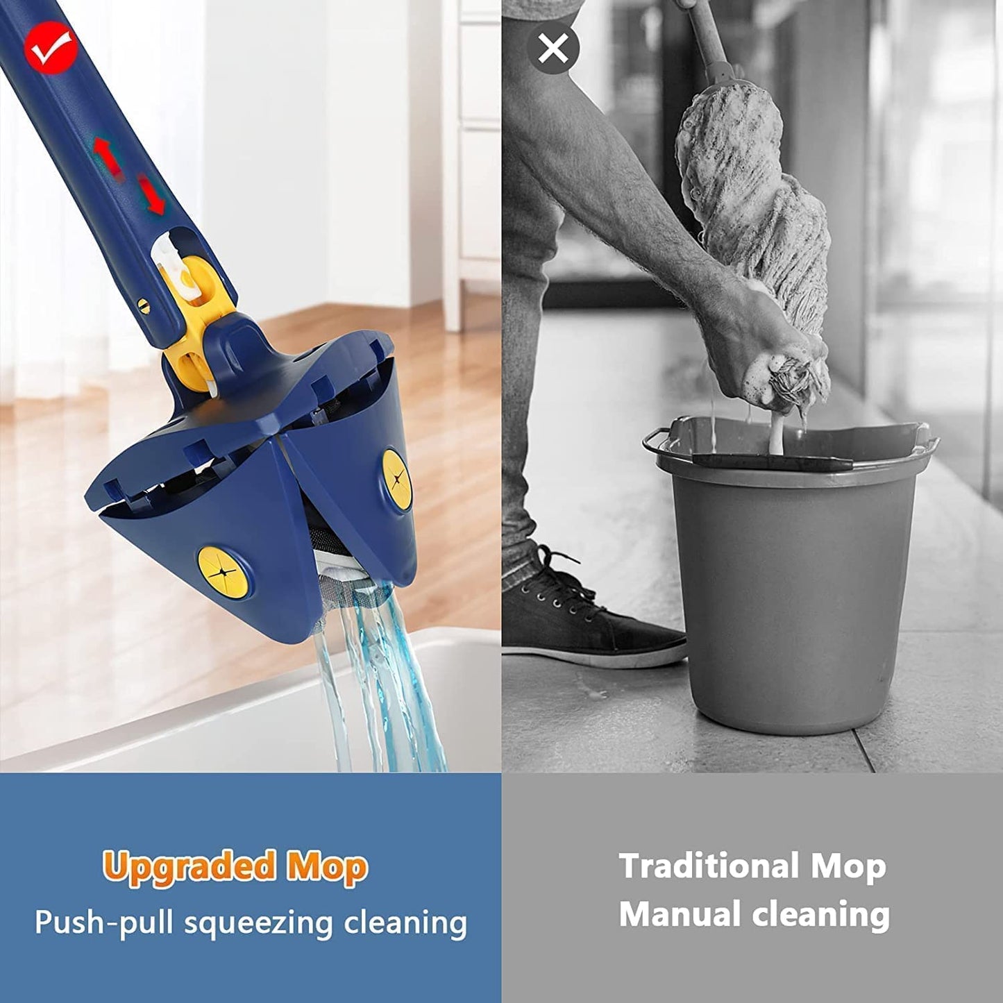 360° Rotating, Extendable and Multi Surface Triangular Mop