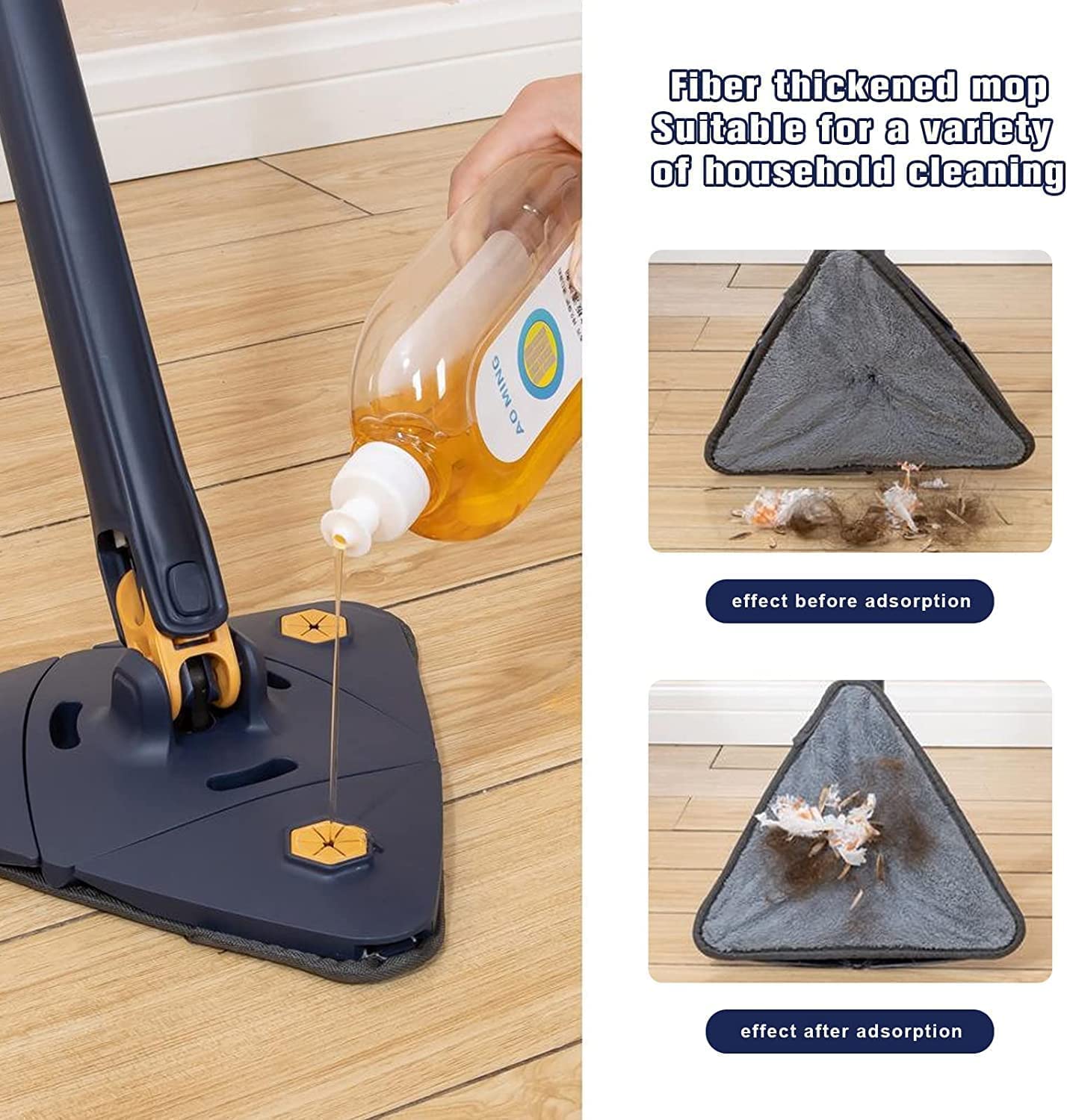 360° Rotating, Extendable and Multi Surface Triangular Mop